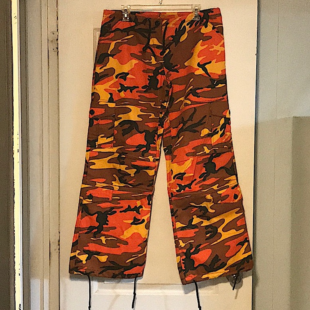 Rothco Womens Vintage Orange Camouflage Paratrooper Fatigue Pants